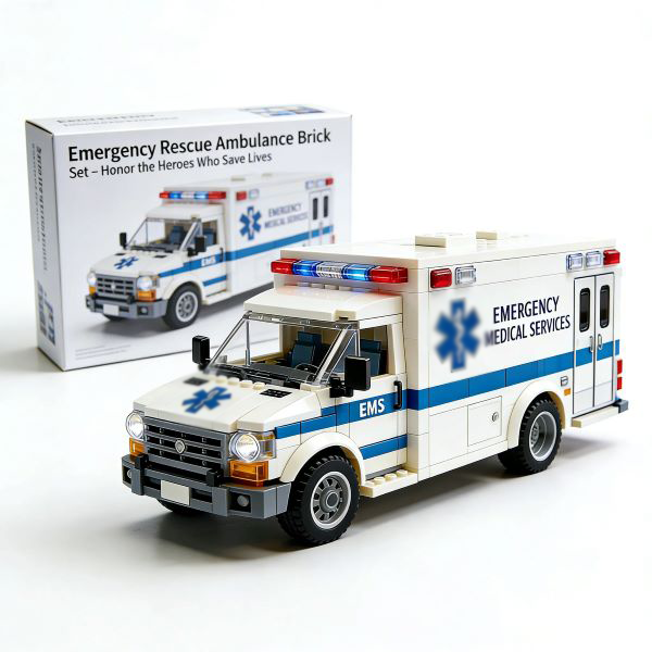 Set de ladrillos de ambulancia de rescate de emergencia – Honra a los héroes que salvan vidas