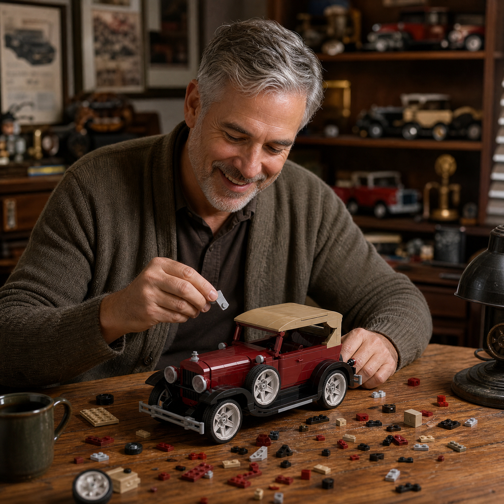 Vintage Touring Car Brick Set | 1920s-Inspired Classic Roadster Building Kit for Adults