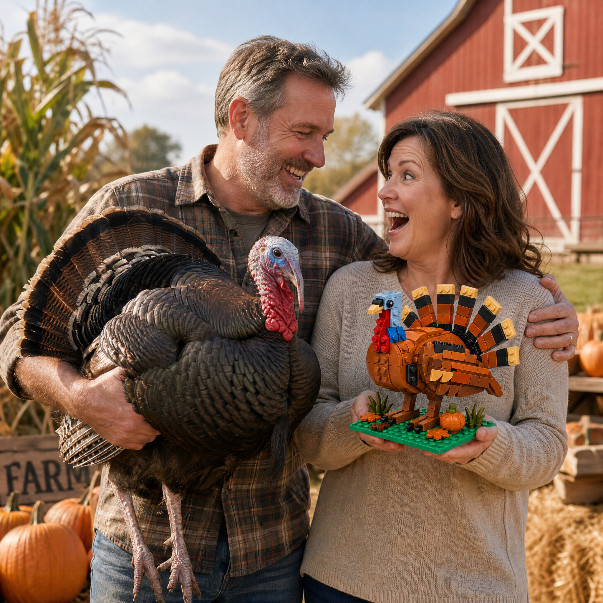 🦃🎃 Collectible Harvest Turkey Brick Set 🍂✨
