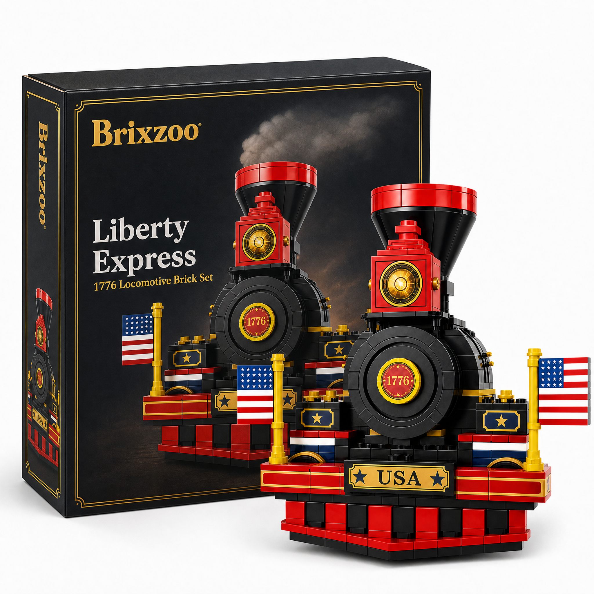 🚂🇺🇸 Liberty Express 1776 Locomotive Brick Set