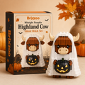 🐮👻 Midnight Pumpkin Highland Cow Ghost Brick Set 🎃✨