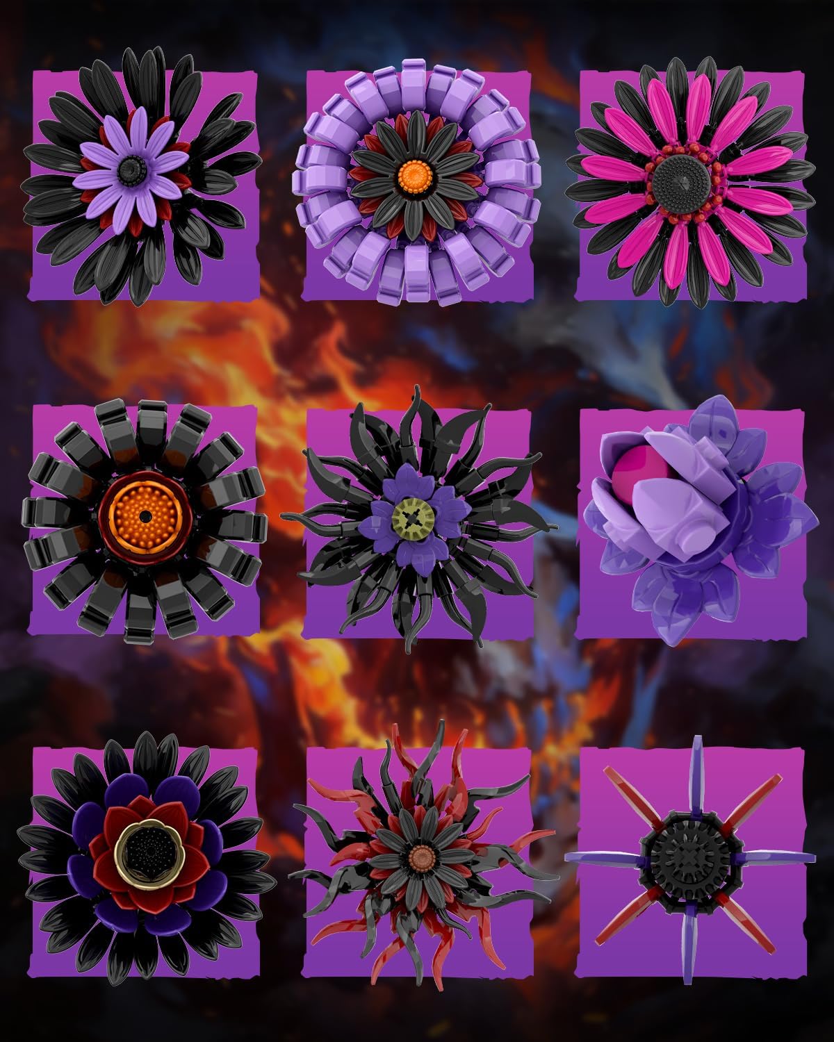 🖤Dunkle Sonnenblumen Bau-Set mit Vase