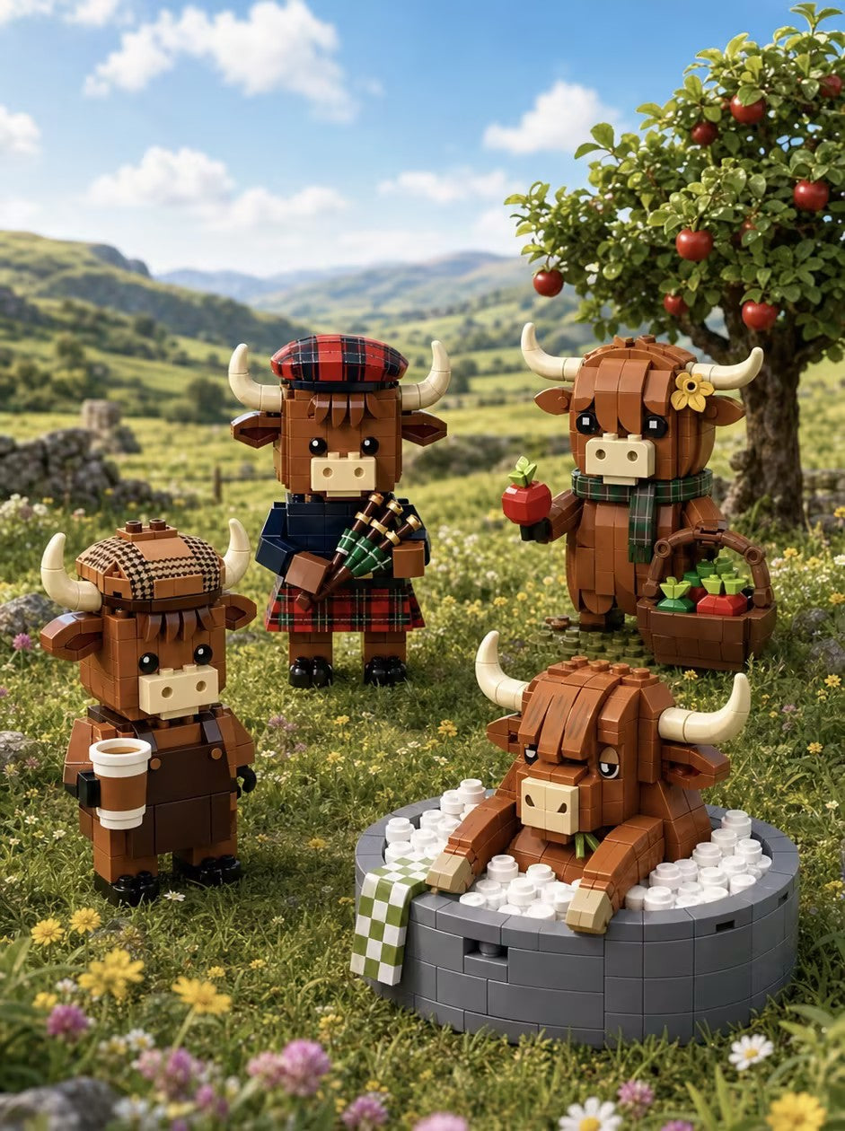 Scotland Highland Cow Brick Set Collection
