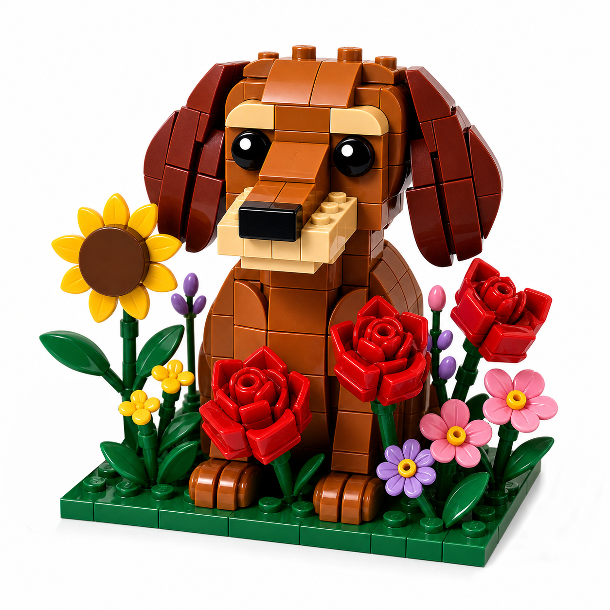 Blooming Dachshund Garden Brick Set 🐶🌻🌹