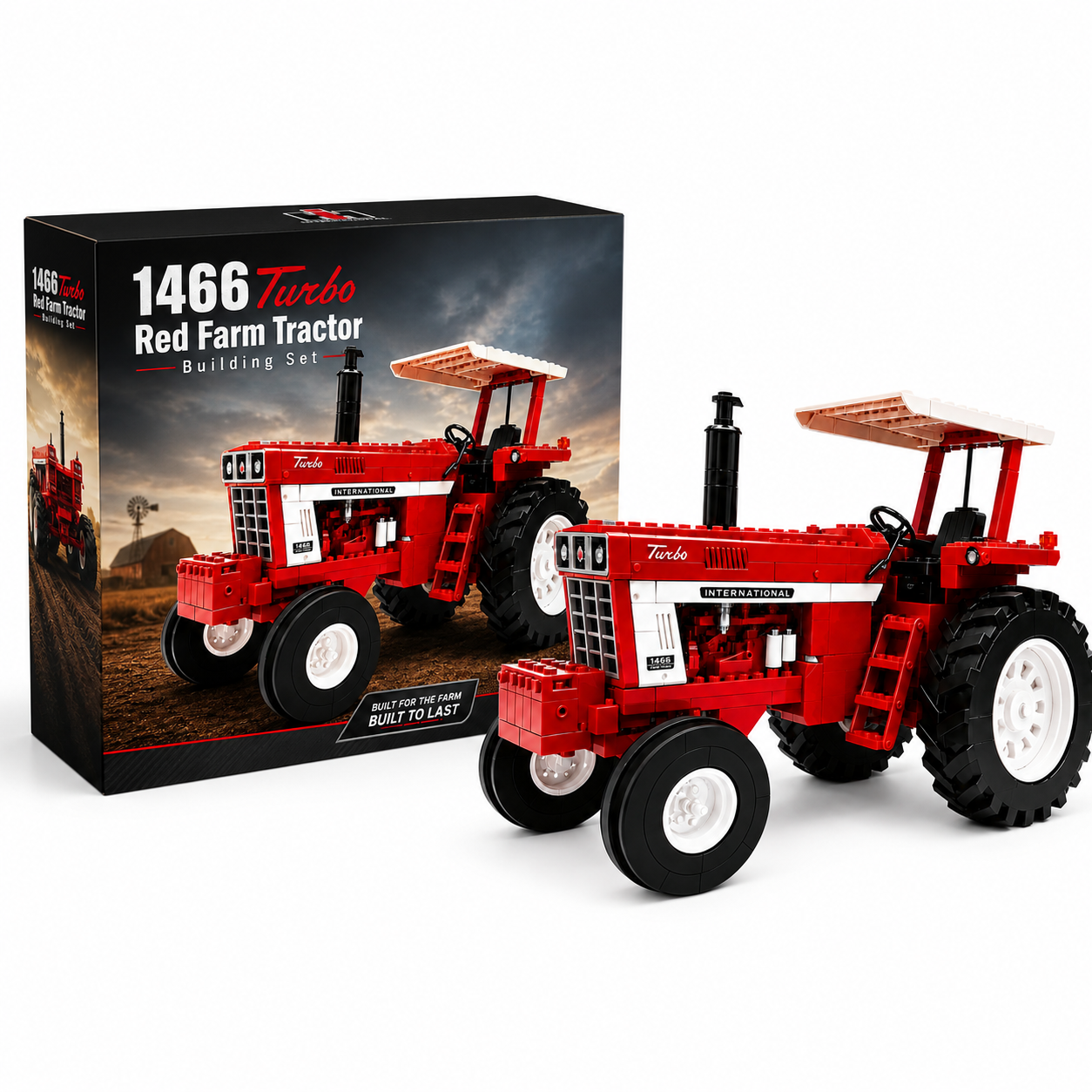 1466 Turbo Red Farm Tractor Building Set