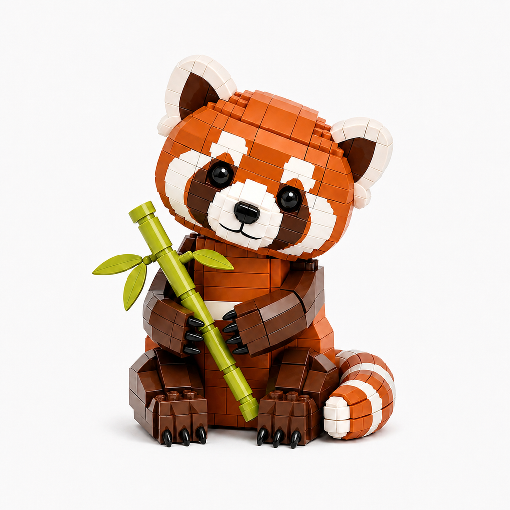🐾 Kawaii Red Panda Building Block Set 🎋