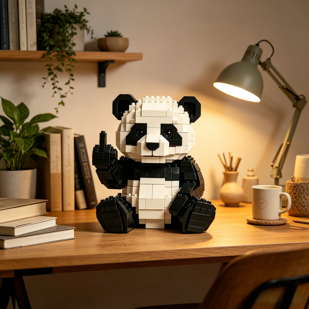Sarcastic Panda Brick Building Set