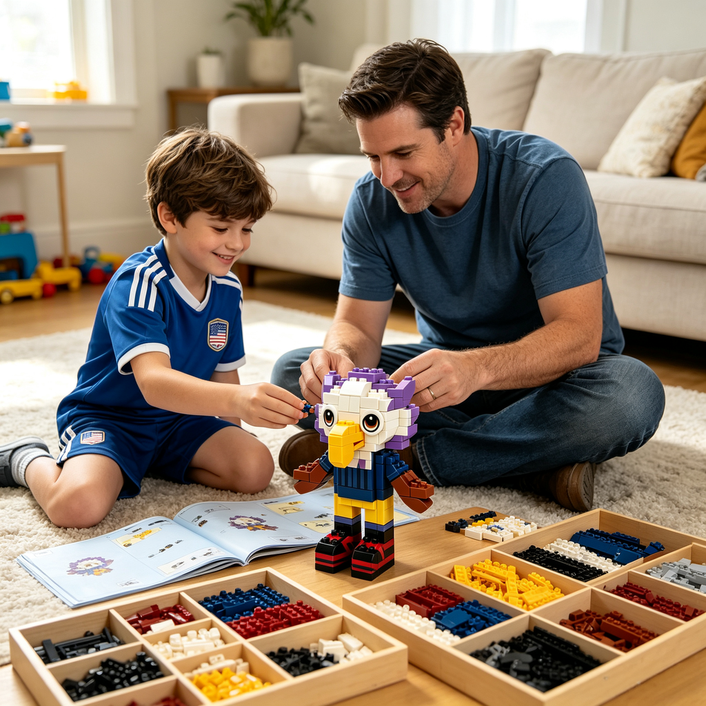 Athletic Eagle Mascot Building Block Set 🦅💙 | Sports-Inspired Brick Figure Celebrating Courage, Team Spirit & Dreams