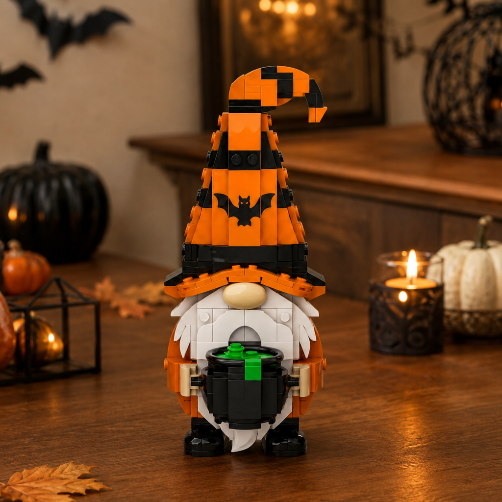 Halloween Cute Gnome Trio Building Block Figurine Set