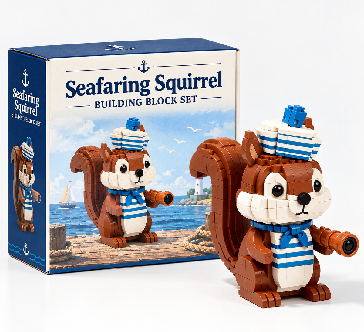 Seafaring Squirrel Building Block Set 🐿️⚓