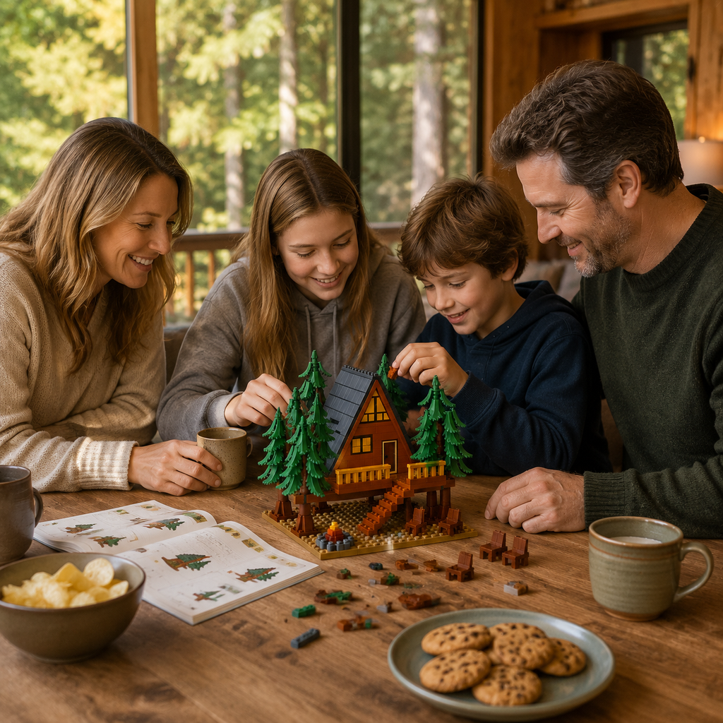 Forest Treetop A-Frame Cabin Building Set 🌲⛺️