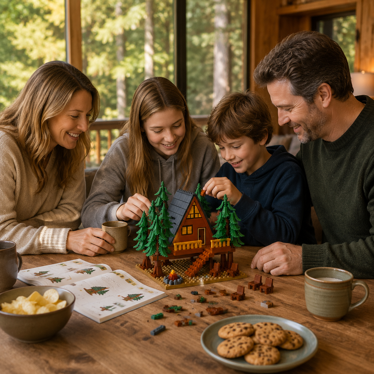 Forest Treetop A-Frame Cabin Building Set 🌲⛺️