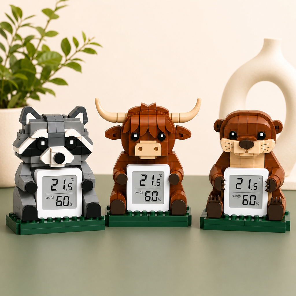 Raccoon Climate Keeper Building Set | Functional Desk Décor