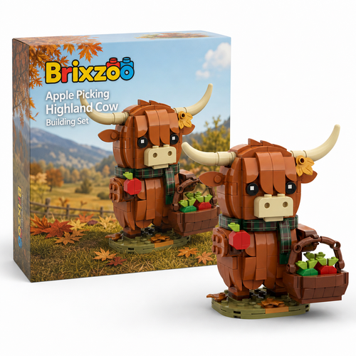 Apple Picking Highland Cow Building Set 🍎🌾