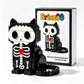 Spooky-Sweet Skeleton Cat Brick Kit 🖤❤️🐾 | Halloween Gothic Building Block Display for Bedroom, Office, Bookshelf & Home Aesthetic Styling