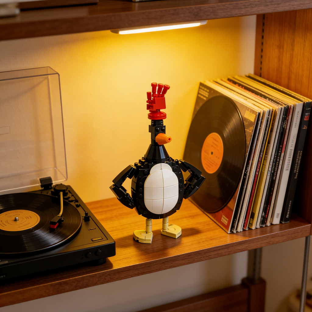 Die getarnte Pinguin-Steinfigur