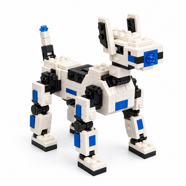 Cyber Companion Robot Dog Brick Set | Futuristic Mechanical Display Model for Adults