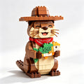 Cowboy Otter Building Blocks with Fish | Cabin Lifestyle Decor