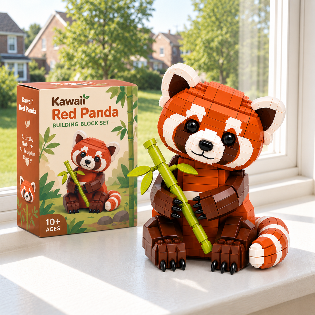 🐾 Kawaii Red Panda Building Block Set 🎋