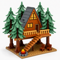 Forest Treetop A-Frame Cabin Building Set 🌲⛺️