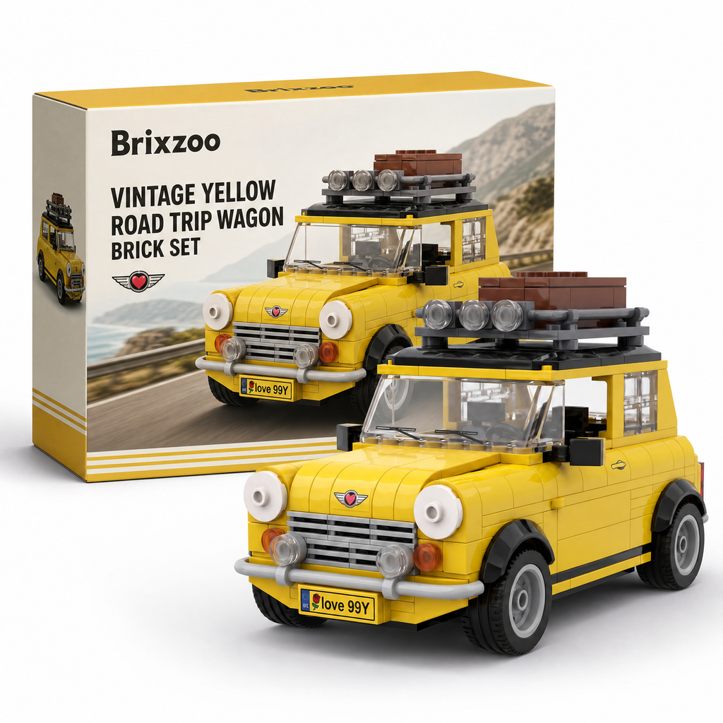 Vintage Yellow Road Trip Wagon Brick Set