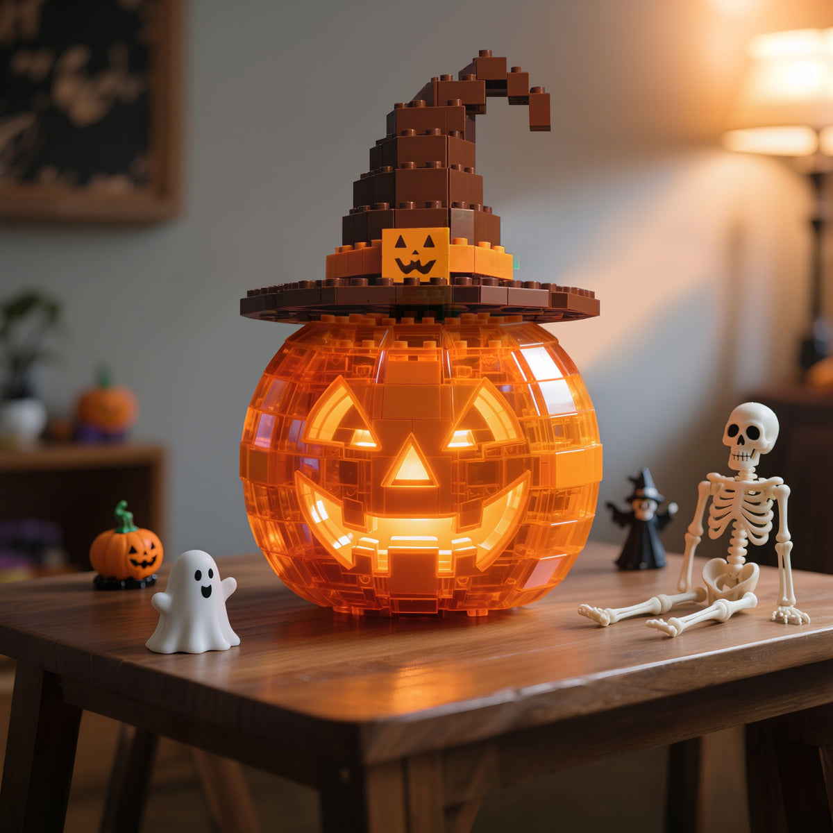 2026 Halloween Limited – Glowing Pumpkin Brick Lamp(4-PC)🎃