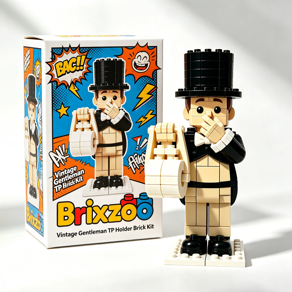 Funny Gentleman Toilet Paper Holder Building Blocks with Top Hat