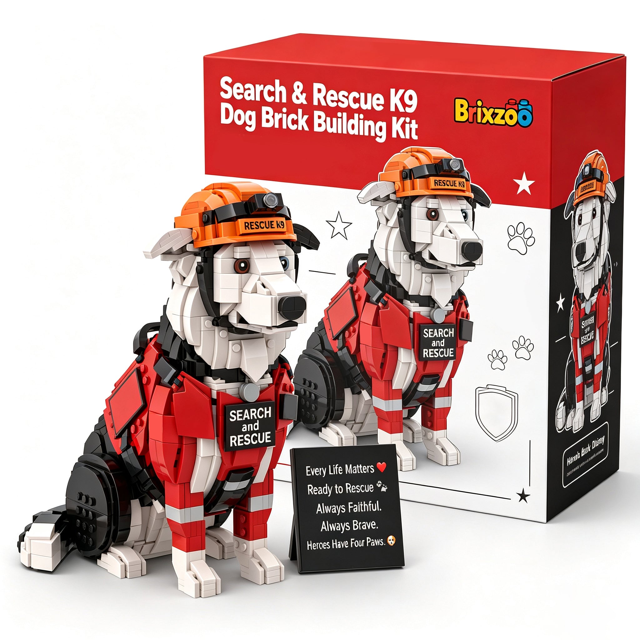 🦺 Hero Search & Rescue Dog Building Block Set