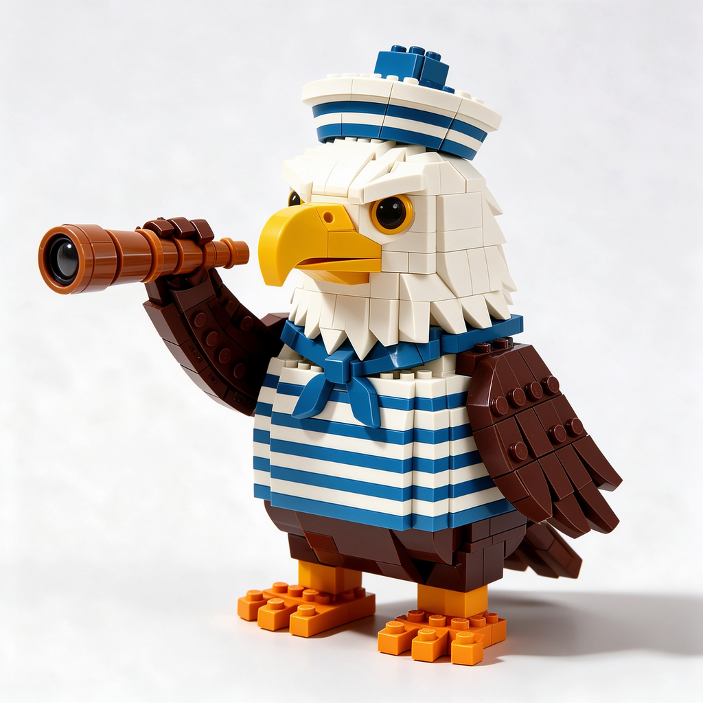 Seafaring Eagle Building Block Set 🦅⚓