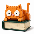 Bookish Orange Cat Building Brick Set 📚🍊