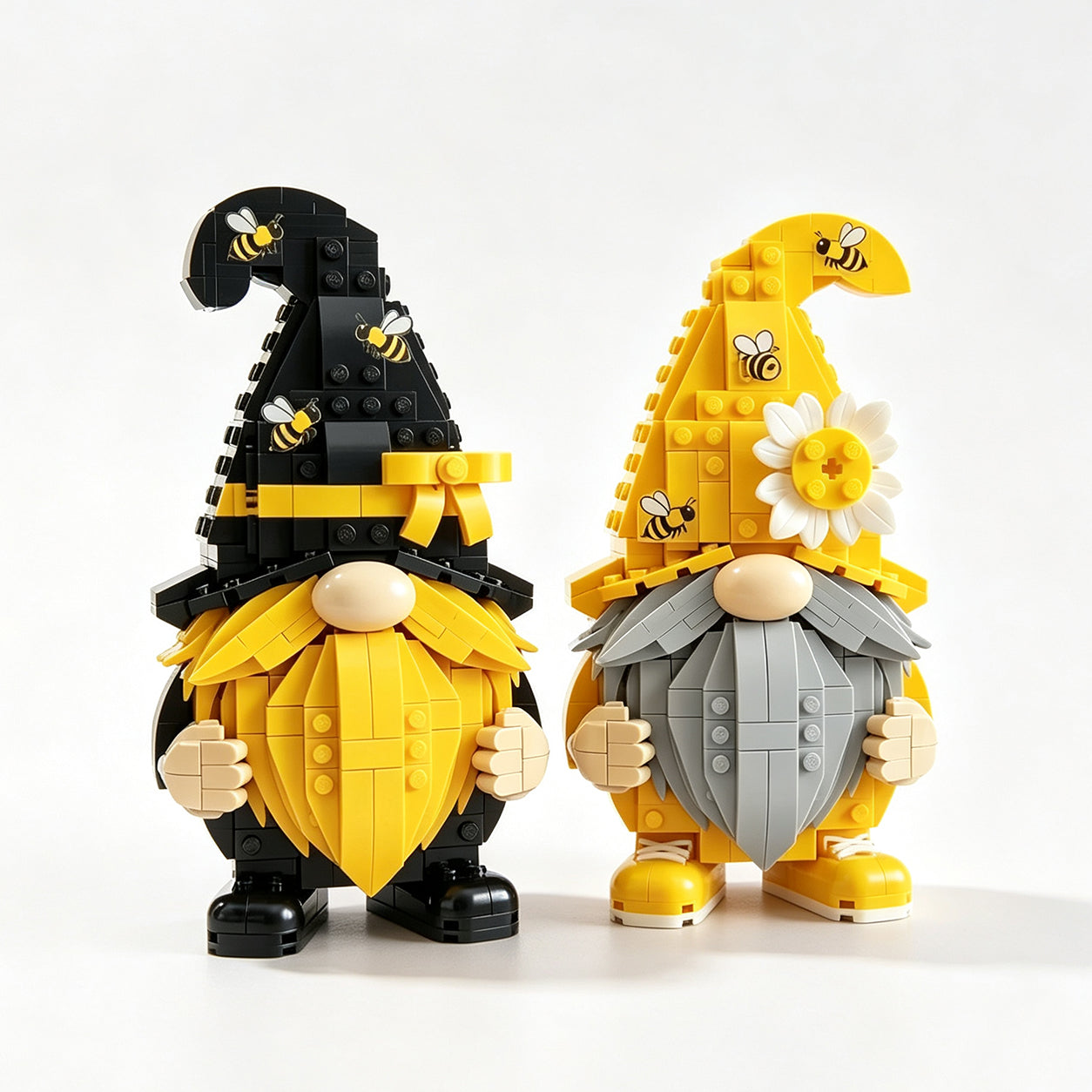 🐝 Set de bloques de construcción de gnomo de jardín con abejas