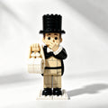 Funny Gentleman Toilet Paper Holder Building Blocks with Top Hat